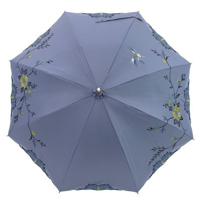 ☆【産直】花鳥刺繍かわず張り晴雨兼用長日傘 | 京都/シノワズリー