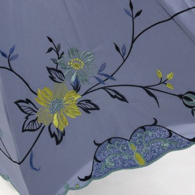 ★【産直】花鳥刺繍かわず張り晴雨兼用長日傘