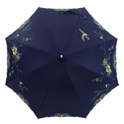 ☆【産直】花鳥刺繍かわず張り晴雨兼用長日傘 | 京都/シノワズリー