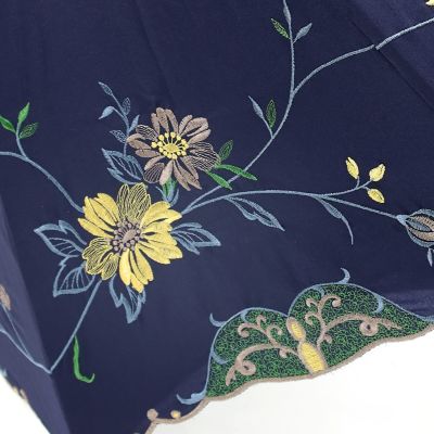 ★【産直】花鳥刺繍かわず張り晴雨兼用長日傘