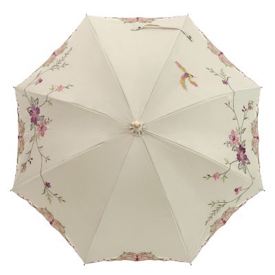 ☆【産直】花鳥刺繍かわず張り晴雨兼用長日傘 | 京都/シノワズリー