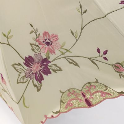 ★【産直】花鳥刺繍かわず張り晴雨兼用長日傘