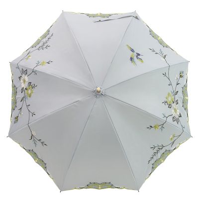 ☆【産直】花鳥刺繍かわず張り晴雨兼用長日傘 | 京都/シノワズリー