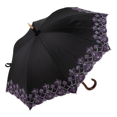★【産直】マーブル刺繍かわず張り長日傘