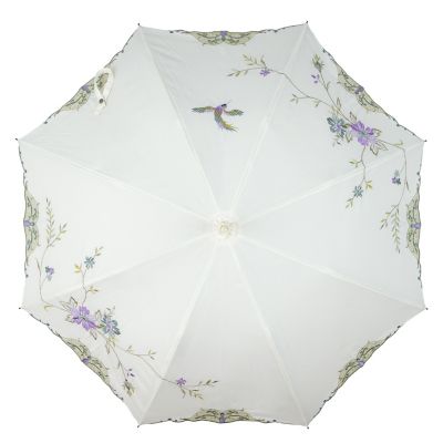 ☆【産直】花鳥刺繍かわず張り晴雨兼用長日傘 | 京都/シノワズリー