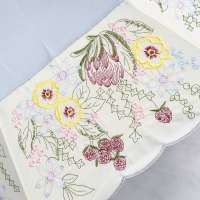 ☆【産直】花束みたいな刺繍かわず張り晴雨兼用ショート折りたたみ日傘
