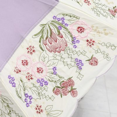 ★【産直】花束みたいな刺繍かわず張り晴雨兼用長日傘