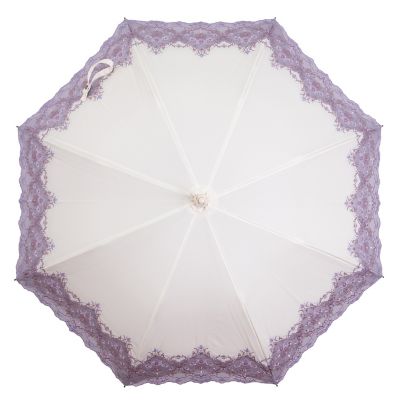 ★【産直】ダマスクオーガンジーカットワーク刺繍かわず張り晴雨兼用長日傘