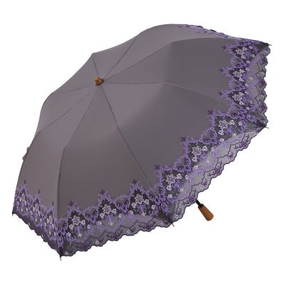 ☆【産直】ダマスクオーガンジーカットワーク刺繍かわず張り晴雨兼用