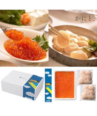 ８０２５８【父の日】＜かにと。＞北海道産いくら醤油漬＆ほたて貝柱（サイズ無選別）セット※化粧箱入り