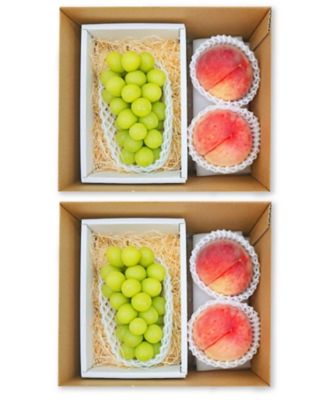 桃 果物 山梨県 2ケース まさ 21540 2箱 山梨県産・長野県産 シャインマスカット＆桃の詰合せ