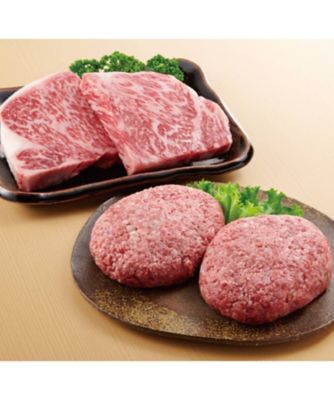 ＜伊勢重＞【１５】〈伊勢重〉Ａ５等級黒毛和牛使用、サーロインステーキと和牛１００％ハンバーグの豪華詰め合わせ