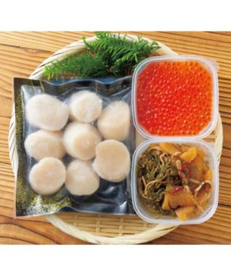 【saki toyoda様】専用・4点セット（2/2）青360g×2≪特割特価≫ 美味探訪】09〈二幸サーモン〉帆立・いくら醤油漬・松前漬セット