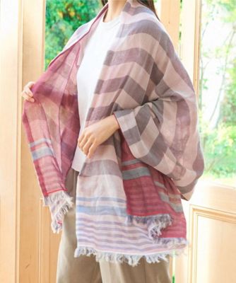 七福タオル〉ガーゼストール（ネイビー）【697113】｜婦人雑貨
