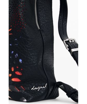 Desigual バックパック ブラック ステッチデザイン 編み込みの中型 