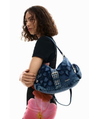【セール】新品✨Desigual 2025新作 多収納レディースバッグ デニムフラワーのミディアムバッグ 26SAXD21 | Desigual