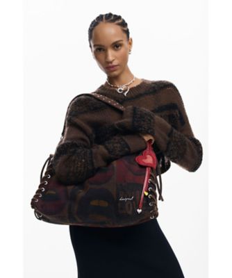 グラフィティリップ柄プリントショルダーバッグ 26SAXD35