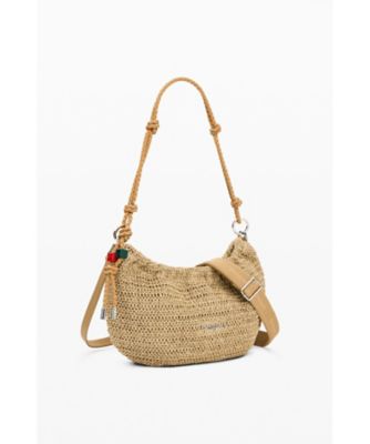 ＜Desigual (Women)＞チャーム付きラフィア中型オーバルバッグ　２６ＳＡＸＯ０１