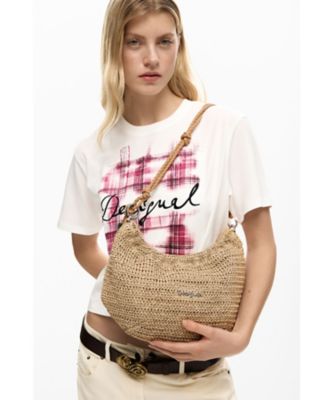 チャーム付きラフィア中型オーバルバッグ 26SAXO01 | Desigual 