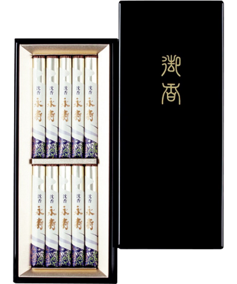 〈日本香堂〉沈香永寿　１０把入（ご挨拶箋付）［香木の香り］【５９７４７３】