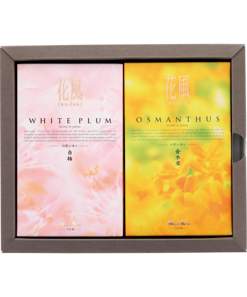 〈日本香堂〉花風　白梅・金木犀　お線香セット［フローラルの香り］【５９７７６３】