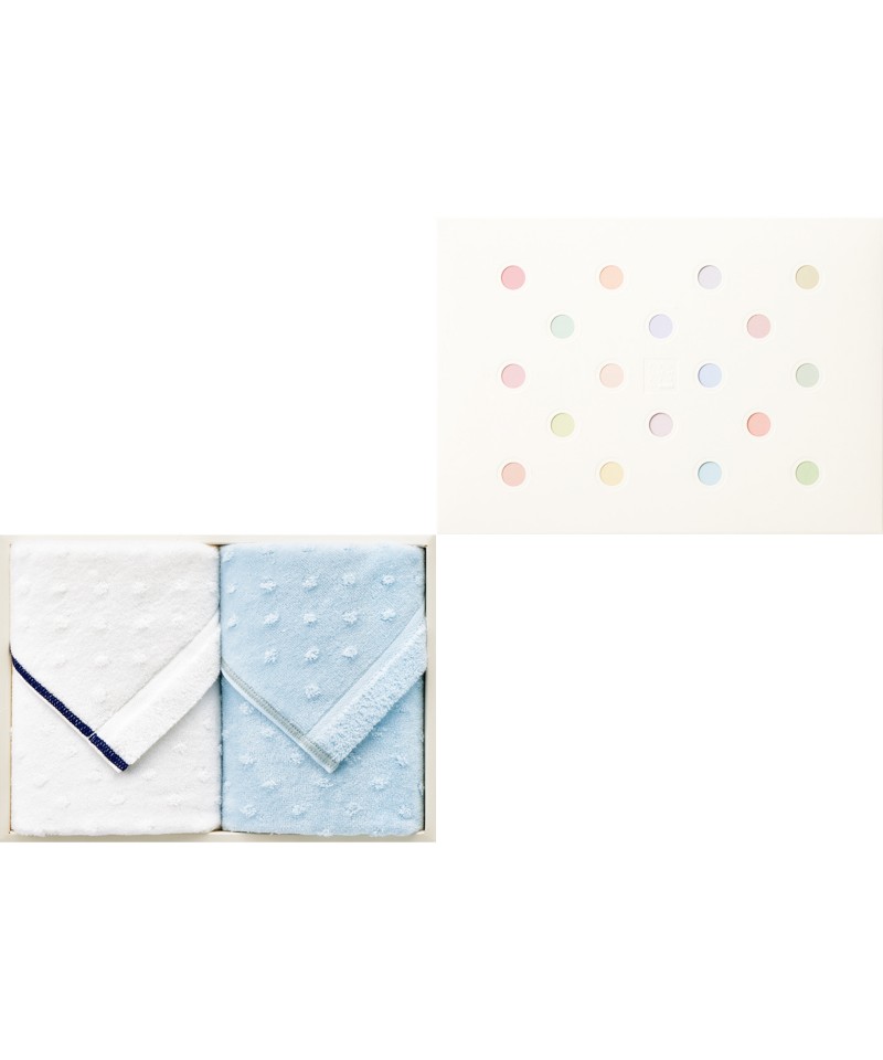 〈七福タオル〉フェイスタオルセット（ブルー）【６０６１０３】