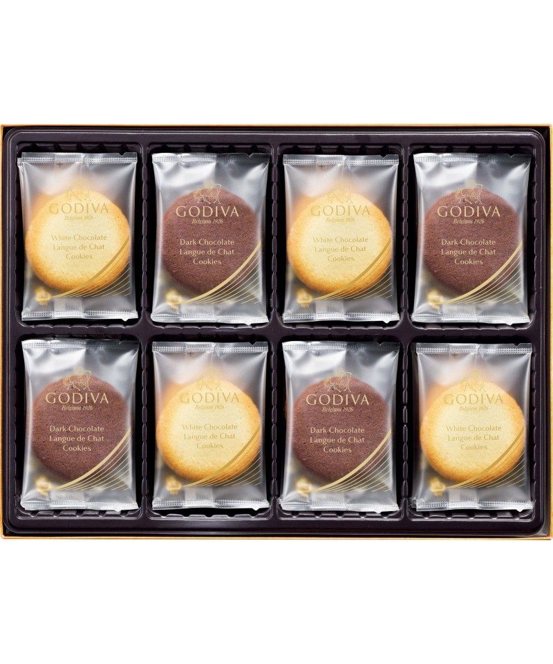 〈ゴディバ〉ダーク＆ホワイトラングドシャクッキー　アソートメント【６７２５６３】