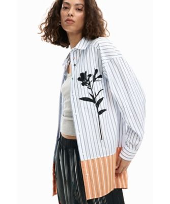 ストライプ柄のロングシャツ 26SWCW03 | Desigual (Women