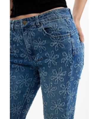 フラワーフレアデニムパンツ 26SWDDXN | Desigual (Women