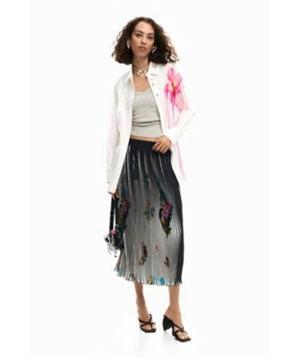 コラージュ風プリント プリーツスカート 26SWFW14 | Desigual