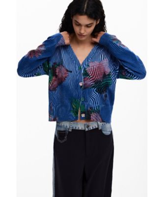 ウェーブ花柄カーディガン 26SWJF19 | Desigual (Women