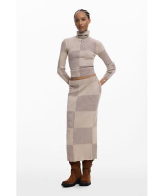 ブロックチェック柄のハイネックセーター 26SWJFX1 | Desigual