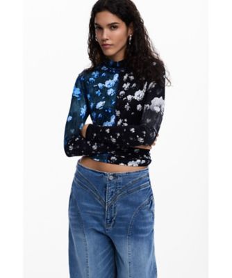 花柄のバイカラーティーシャツ 26SWTK21 | Desigual (Women