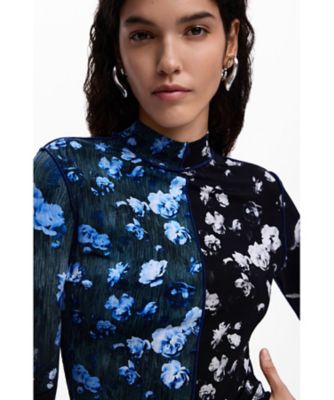花柄のバイカラーティーシャツ 26SWTK21 | Desigual (Women