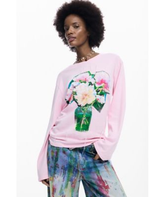 ＜Desigual (Women)＞フラワープリント長袖Ｔシャツ　２６ＳＷＴＫＸ４