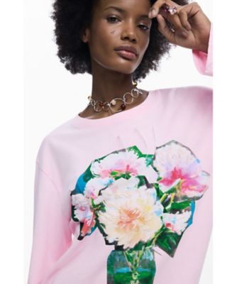 フラワープリント長袖Tシャツ 26SWTKX4 | Desigual (Women