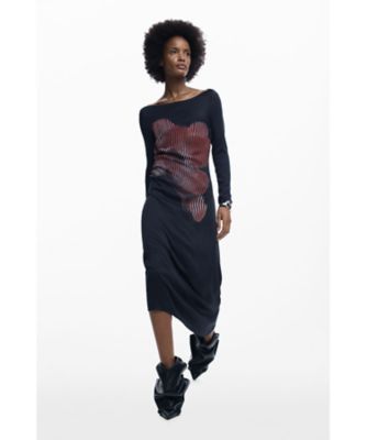 ＜Desigual (Women)＞ピクセルフラワーのミディドレス　２６ＳＷＶＷ１０