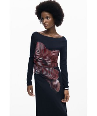 ピクセルフラワーのミディドレス 26SWVW10 | Desigual (Women