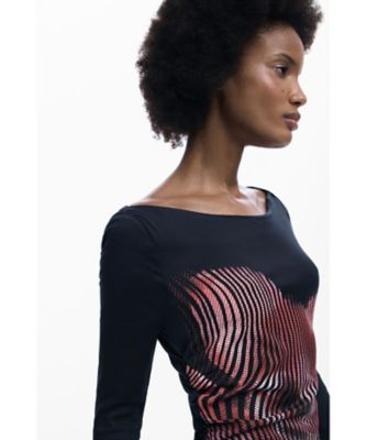 ピクセルフラワーのミディドレス 26SWVW10 | Desigual (Women