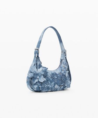 【超美品】Desigual デニムバックパック ミディアムサイズのフラワーデニムバッグ 26WAXD19 | Desigual