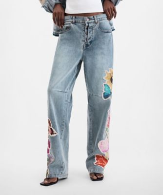フラワープリントパッチデニムパンツ 26WWDD22 | Desigual