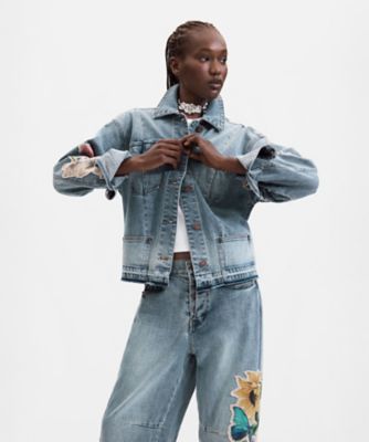 フラワープリントパッチデニムジャケット 26WWED08 | Desigual