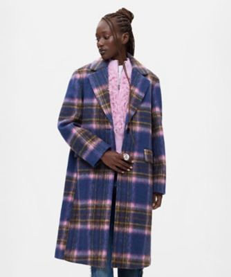 ウール混紡ロングチェックコート 26WWEW30 | Desigual (Women