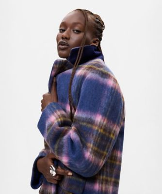 ウール混紡ロングチェックコート 26WWEW30 | Desigual (Women