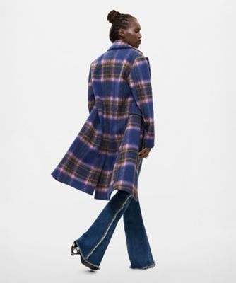 ウール混紡ロングチェックコート 26WWEW30 | Desigual (Women
