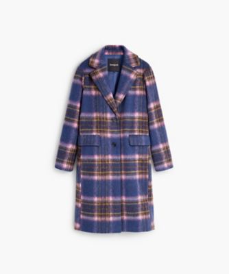 ウール混紡ロングチェックコート 26WWEW30 | Desigual (Women