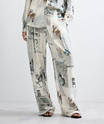ワイドレッグnewspaperプリントパンツ 26WWPWXF