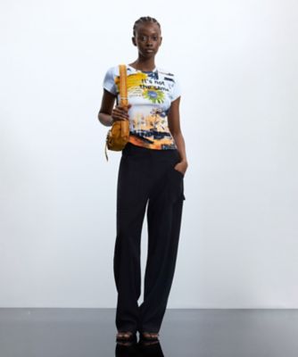 フラワーメッセージプリントTシャツ 26WWTK63 | Desigual