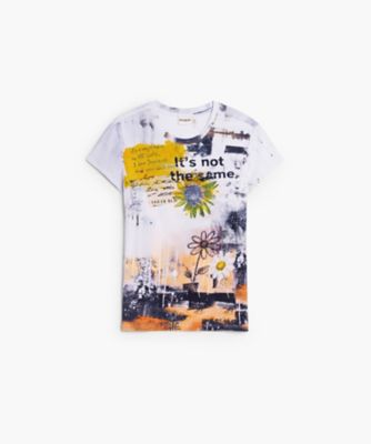 フラワーメッセージプリントTシャツ 26WWTK63 | Desigual