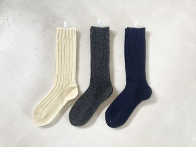 ＜R & D.M.Co-/OLDMAN’S TAILOR (Women)＞ＷＯＯＬ　ＲＩＢ　ＳＯＣＫＳ